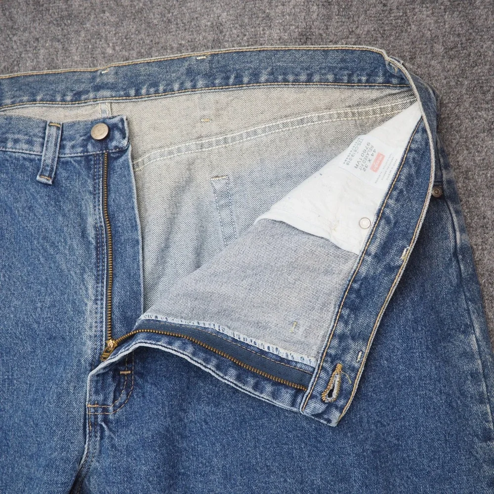 Wrangler Jeans Mens 44x32 Five Star Relaxed Fit Blue Denim 97601VR Western Work